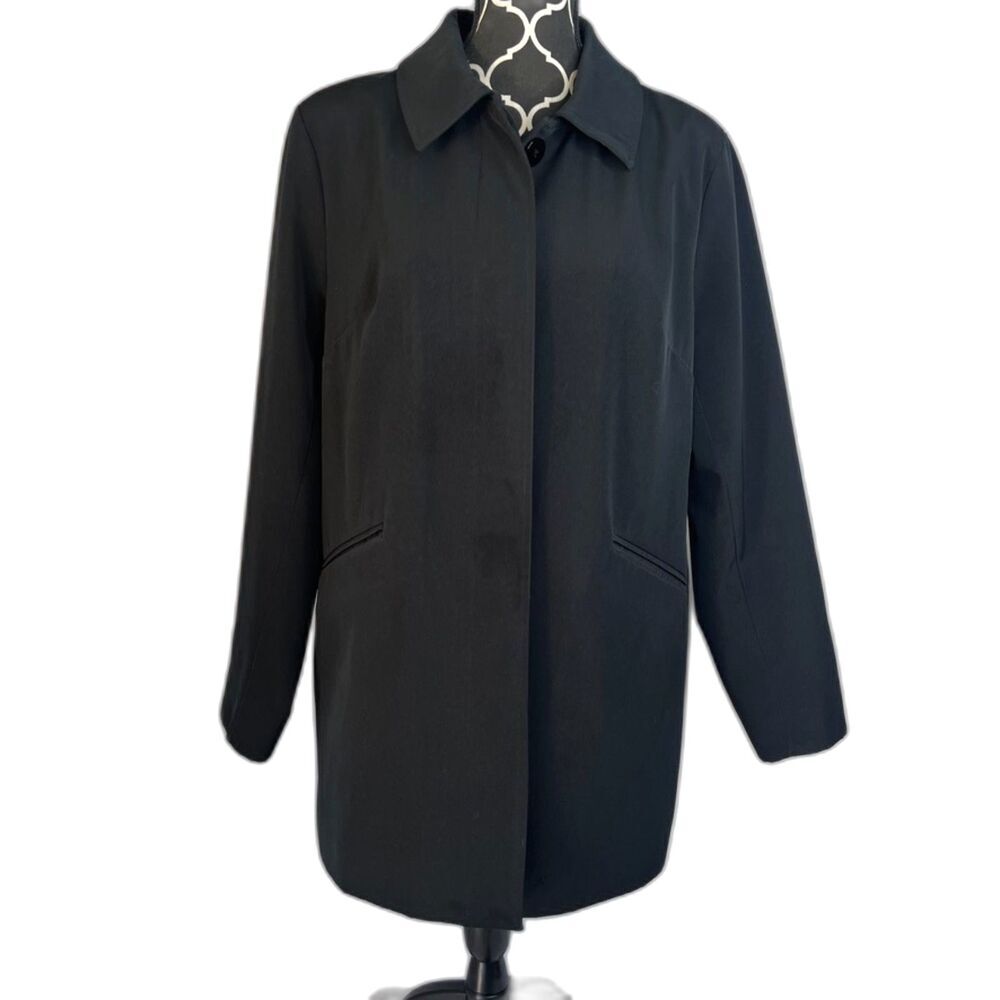 Merona Black Lightweight Single Breasted Short Basic Trench Jacket‎ Size Large